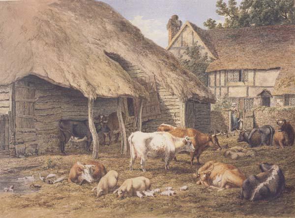 Robert Hills A farm yard (mk47) oil painting image